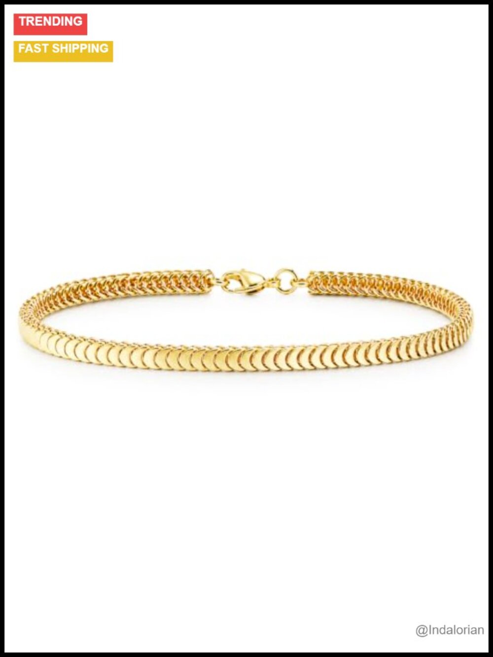 Gold Plated 3.5mm Snake Chain Bracelet Stackable Lobster Clasp